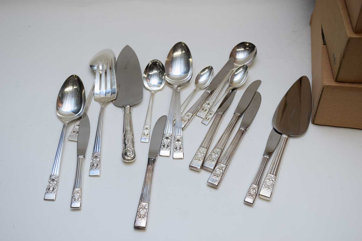 Three boxes of Sheffield plated cutlery, all marked 'Community'