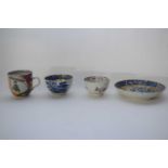 Quantity of Chinese ceramics including an 18th century cup with polychrome design of Chinese