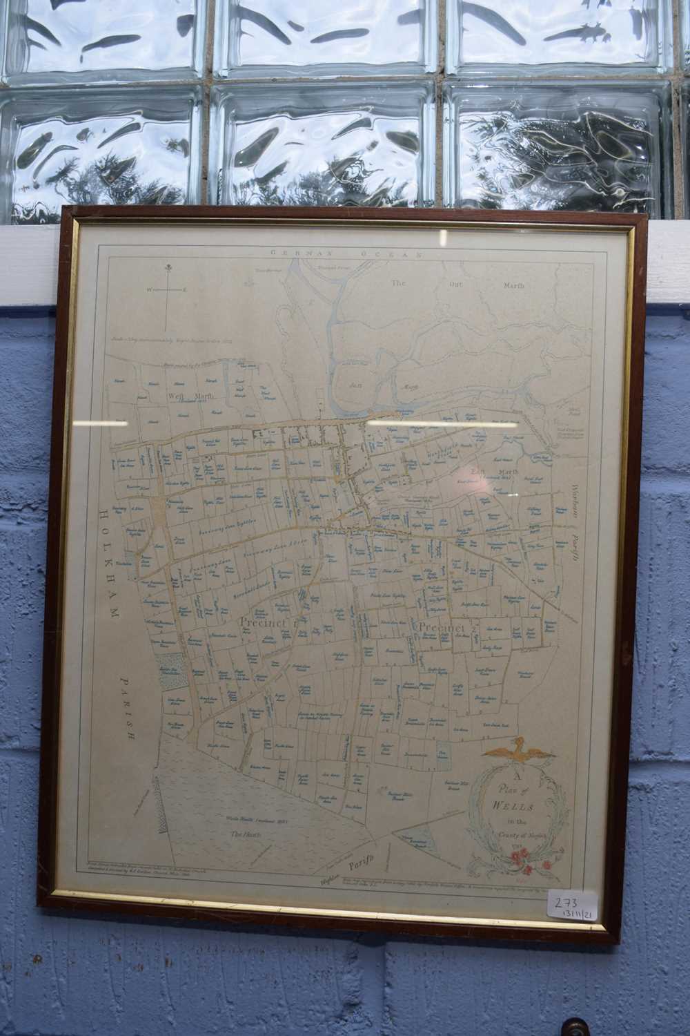 Contemporary reproduction of the Plan of Wells in the County of Norfolk 1793, framed and glazed, - Image 2 of 2