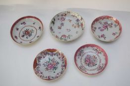 Quantity of 18th century Chinese porcelain tea wares, mainly with floral designs (10)