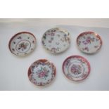 Quantity of 18th century Chinese porcelain tea wares, mainly with floral designs (10)