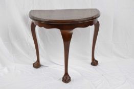 18th century oak rectangular side table, raised on square legs, 137cm wide