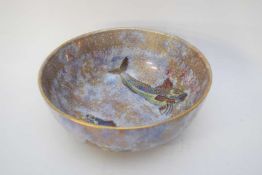 Early Carlton Wilton ware bowl decorated with fish, possibly by Walter Slater