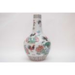 Large Chinese vase with polychrome designs of chickens and flowers, 42cm high