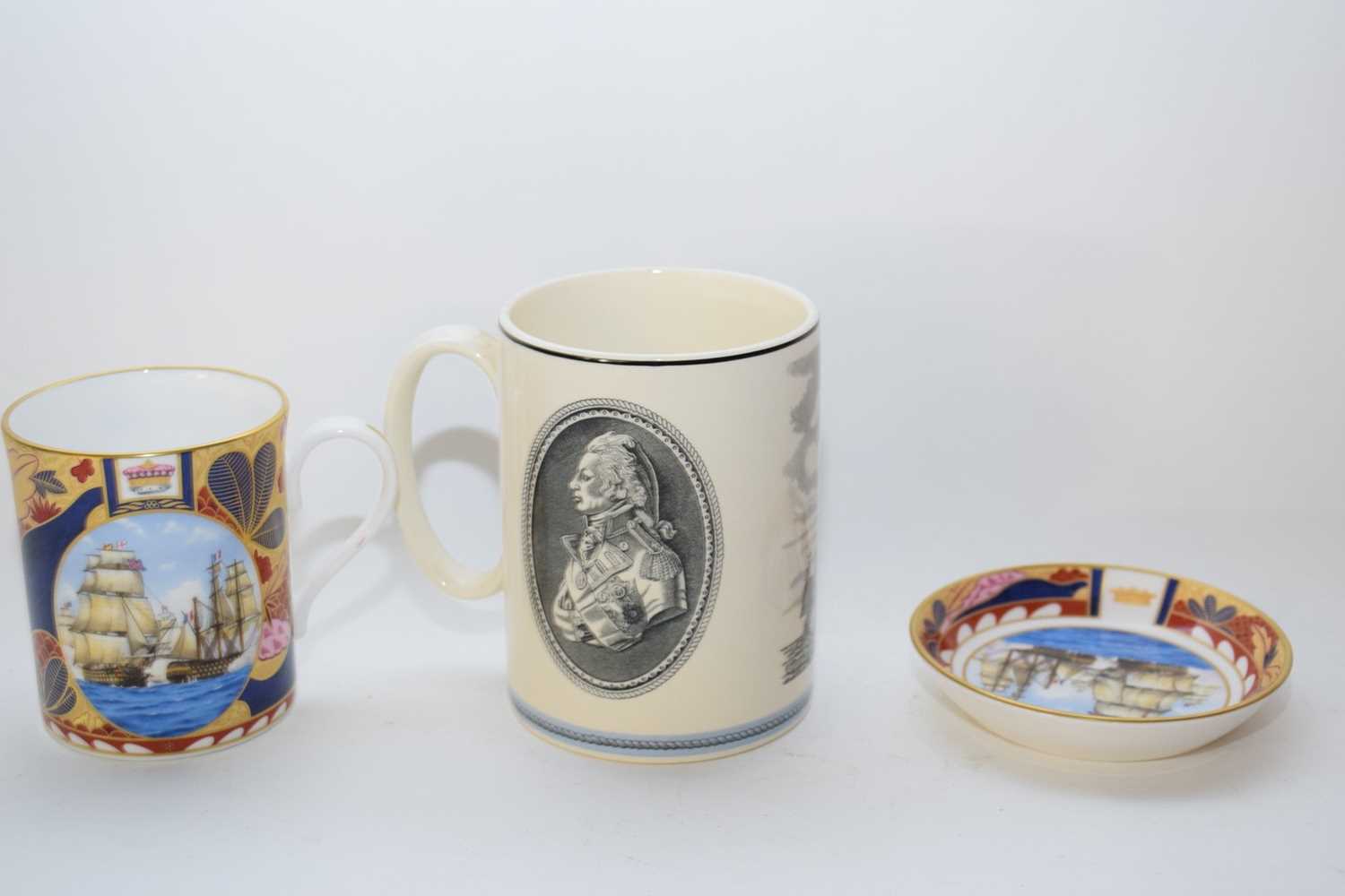 Wedgwood tankard modelled with a print of the Battle of Trafalgar, together with a Nelson collection - Image 3 of 4