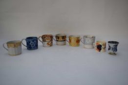 Group of eight English porcelain coffee cans including Spode and Coalport examples, (8)