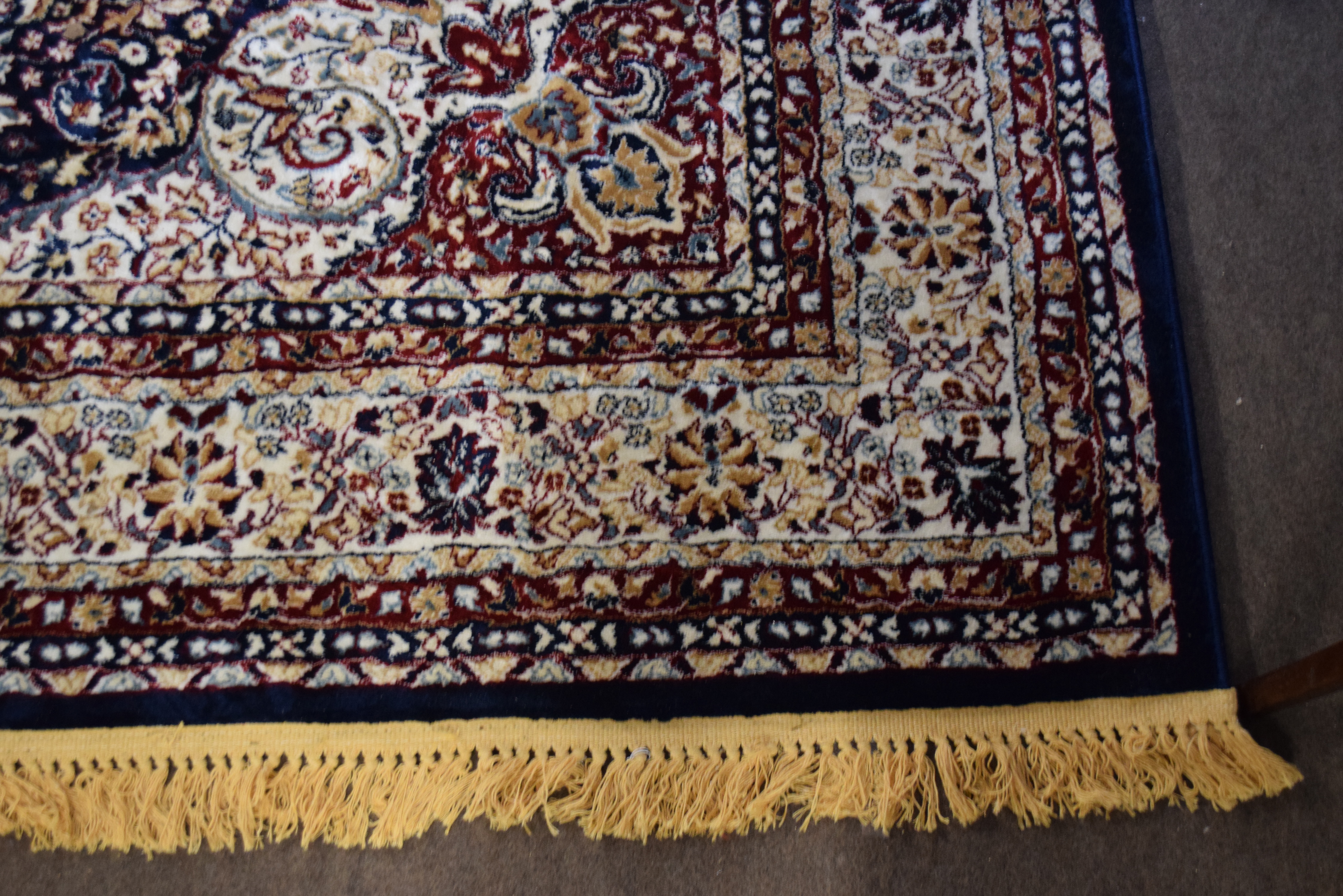 Rich blue ground full pile Turkish Carpet, with floral medallion design 320cm x 200cm approximately - Image 6 of 6