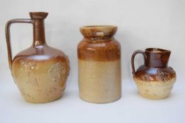 Salt glaze bottle with typical slip designs made by Tom Smith & Co, Old Kent Road, together with a