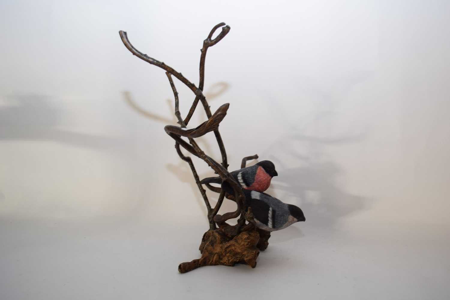 Pottery model of two birds seated on branches - Image 2 of 4