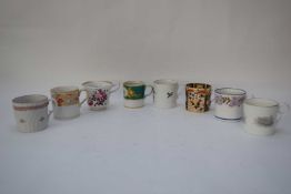 Group of 8 English porcelain coffee cans, late 18th/early 19th century, including a Royal Derby