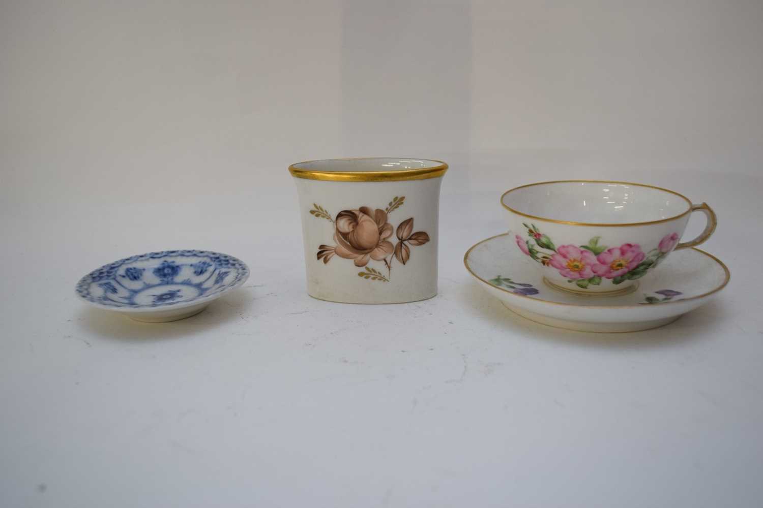 Group of Royal Copenhagen wares including cup and saucer, small spill vase and miniature blue and - Image 3 of 4