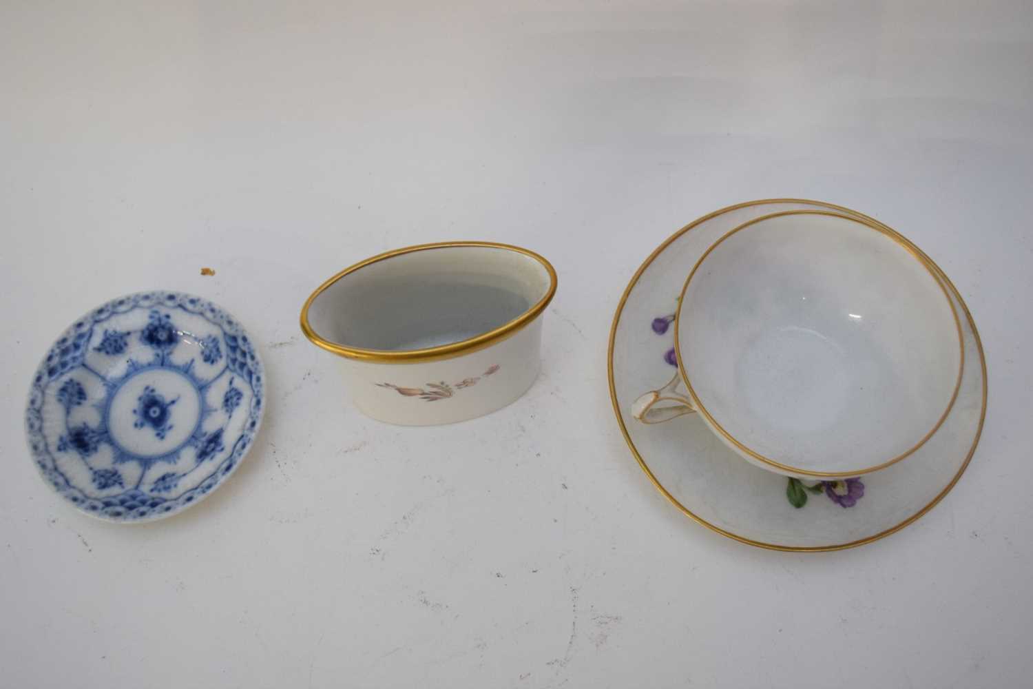 Group of Royal Copenhagen wares including cup and saucer, small spill vase and miniature blue and - Image 4 of 4