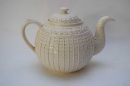 White pottery Queens ware type tea pot