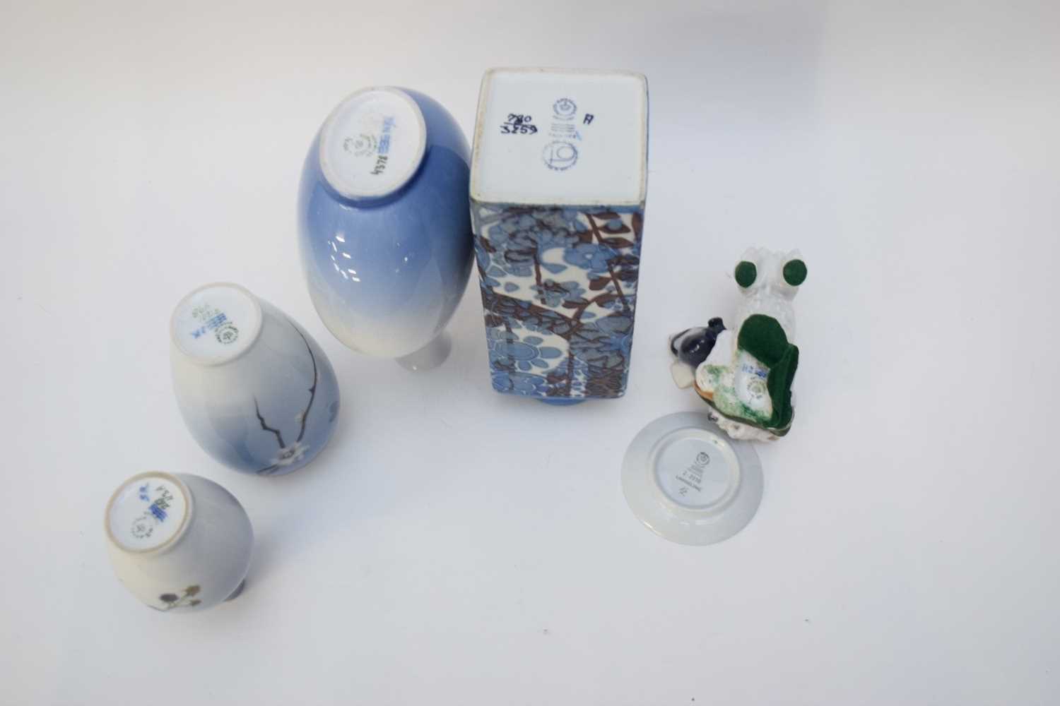 Group of Royal Copenhagen wares including a square Fajence Baca vase designed by Joanne Gerber - Image 2 of 3