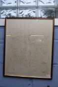 Contemporary reproduction of the Plan of Wells in the County of Norfolk 1793, framed and glazed,