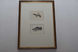 Robert Gibbings (British 20th Century), Illustrations for 'Sweet Waters' (x2). Woodcut, signed.