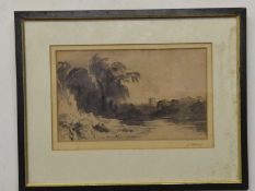 Attributed to John Varley (British 19th Century), Landscape Study. Watercolour, signed. 6x8ins