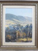 Allan Fizzell (Australian Contemporary), Outback Landscape. Oil on board, signed, 1981. 20x15ins