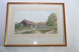 Brian Fensome (British 20th Century), Bigstrup Farm, Dinton, Bucks. Watercolour, signed. 11x19ins