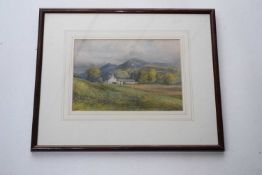 Bernard Walsh (British 19th Century), Rowardennan Hotel, Ben Lomand, Scotland. Watercolour,