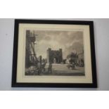 Leonard Squirrell (British 20th Century), The South Gate, Kings Lynn. Print, signed and inscribed in