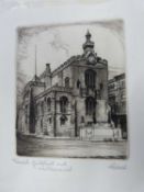 Thomas Stead, 2 original etchings of Norwich views. Etchings. 3x5ins and 4x3.5ins