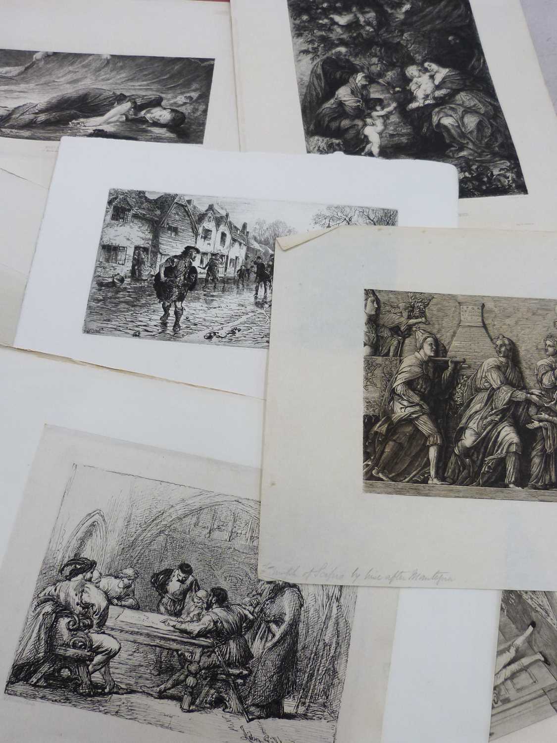 Folder of assorted engravings and etchings, approx 40. Engravings and etchings. 5x7ins (smallest), - Image 3 of 3