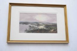 L. Lewis (fl. 1890-1910) Lakeland Scene - Possibly Loch Lomond. Watercolour, signed. 6.5x12ins.