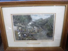 Colonial Interest: Pair of 19th Century prints' Alluvial Gold Washing' and 'New Zealand Gully Near