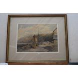 C W Thomas, Lynmouth Beach. Watercolour, signed. Provenance: The Fulmar Gallery.