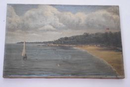 British, Late 19th/Early 20th Century, Coastal Sailing. Oil on canvas, unframed. 12x18ins