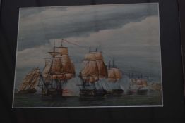 British School Late 18th/Early 19th Century, Battle of Windward Passage, 1760, various inscribed