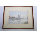 Charles Baxter Nurse (British, Late 19th/Early 20th Century, Reedham Ferry. Watercolour, signed. 7.