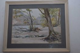 Marjorie Wood (British Contemporary) Ullswater. Watercolour, signed. 12x16ins.