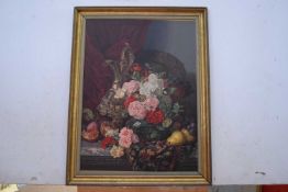 Manner of Edward Ladell (British 19th Century), Still Life. Chromolithograph. 23x17ins