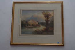 A Capriccio Landscape. Watercolour, unsigned. 12x14