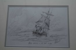 Kenneth Grant (British 20th Century), A Topsail Schooner. Limited edition print, signed, 7/50.