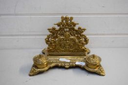CAST BRASS DESK STAND WITH ORNATE DETAIL