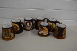 COLLECTION OF SEVEN GREAT YARMOUTH POTTERY MUGS