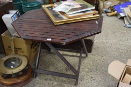 OCTAGONAL SLATTED TOP GARDEN TABLE