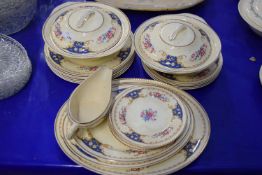 QUANTITY OF PORTLAND POTTERY FLORAL DECORATED DINNER WARES