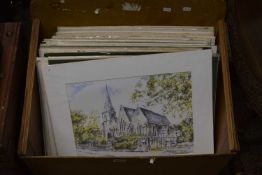 LARGE COLLECTION OF PICTURES AND PRINTS BY REG BURTON SHOWING VIEWS OF WARE AND OTHERS