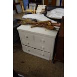 VICTORIAN PAINTED PINE FOUR DRAWER CHEST, 98CM WIDE