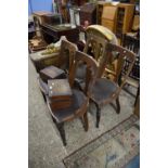 SET OF FOUR LATE 19TH CENTURY MAHOGANY DINING CHAIRS
