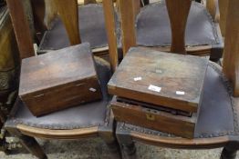 TWO 19TH CENTURY WRITING BOXES (FOR RESTORATION)