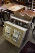 SMALL PAINTED CABINET WITH TWO MIRRORED DOORS, 67CM WIDE