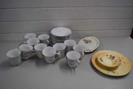 QUANTITY OF ROYAL WORCESTER BLUSH SAUCERS AND ACCOMPANYING PLATES TOGETHER WITH A FURTHER