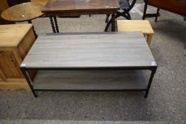 MODERN METAL FRAMED TWO-TIER COFFEE TABLE, 120CM WIDE