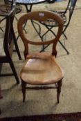 VICTORIAN STAINED BEECH BALLOON BACK CHAIR