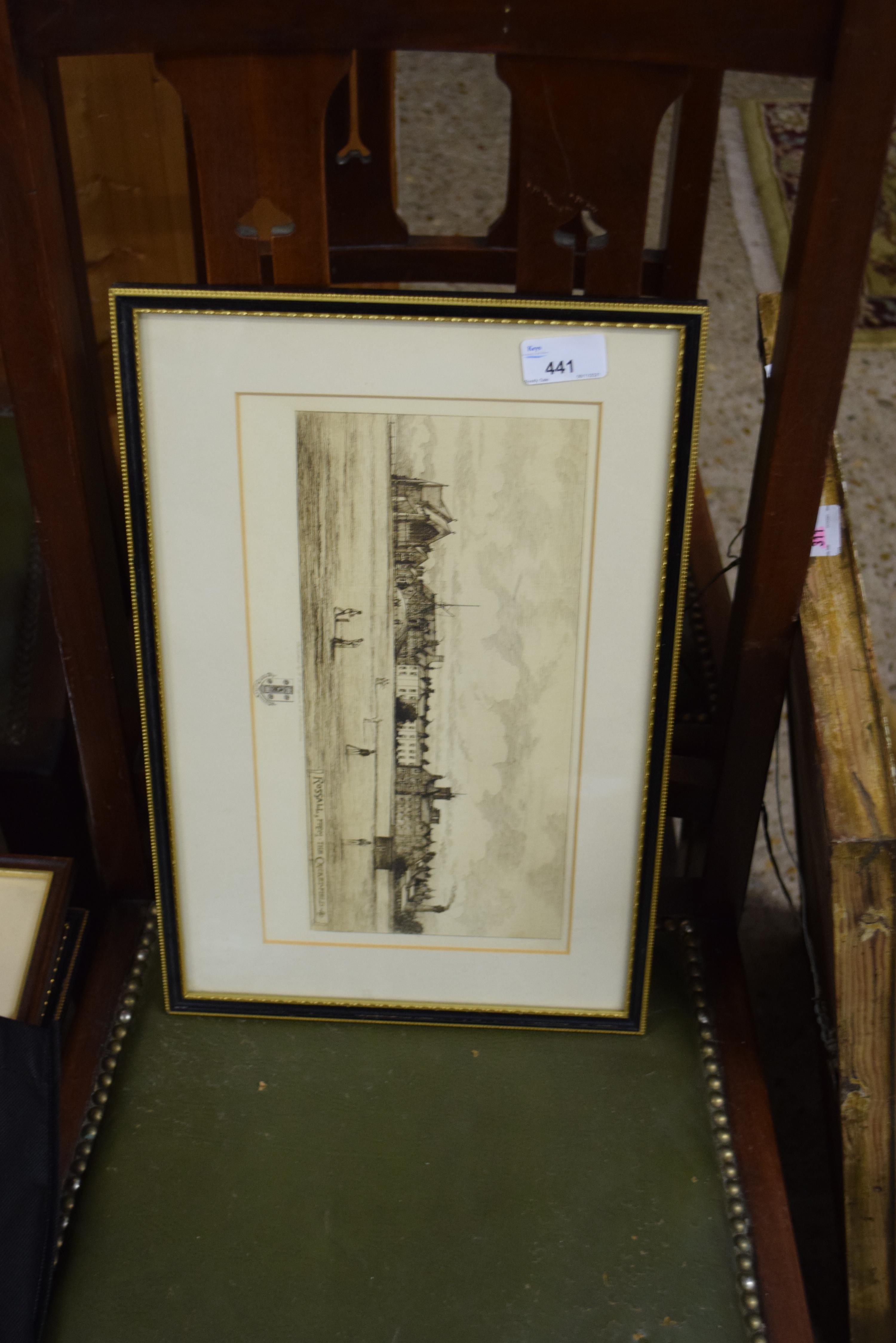 MIXED LOT OF FRAMED PICTURES TO INCLUDE ROSALL FROM THE CRICKET FIELD ENGRAVING, FRAMED MAP OF - Image 4 of 4